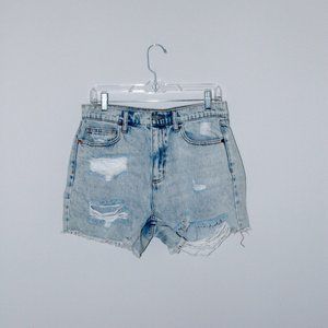Cello Boyfriend Distressed Jean Shorts